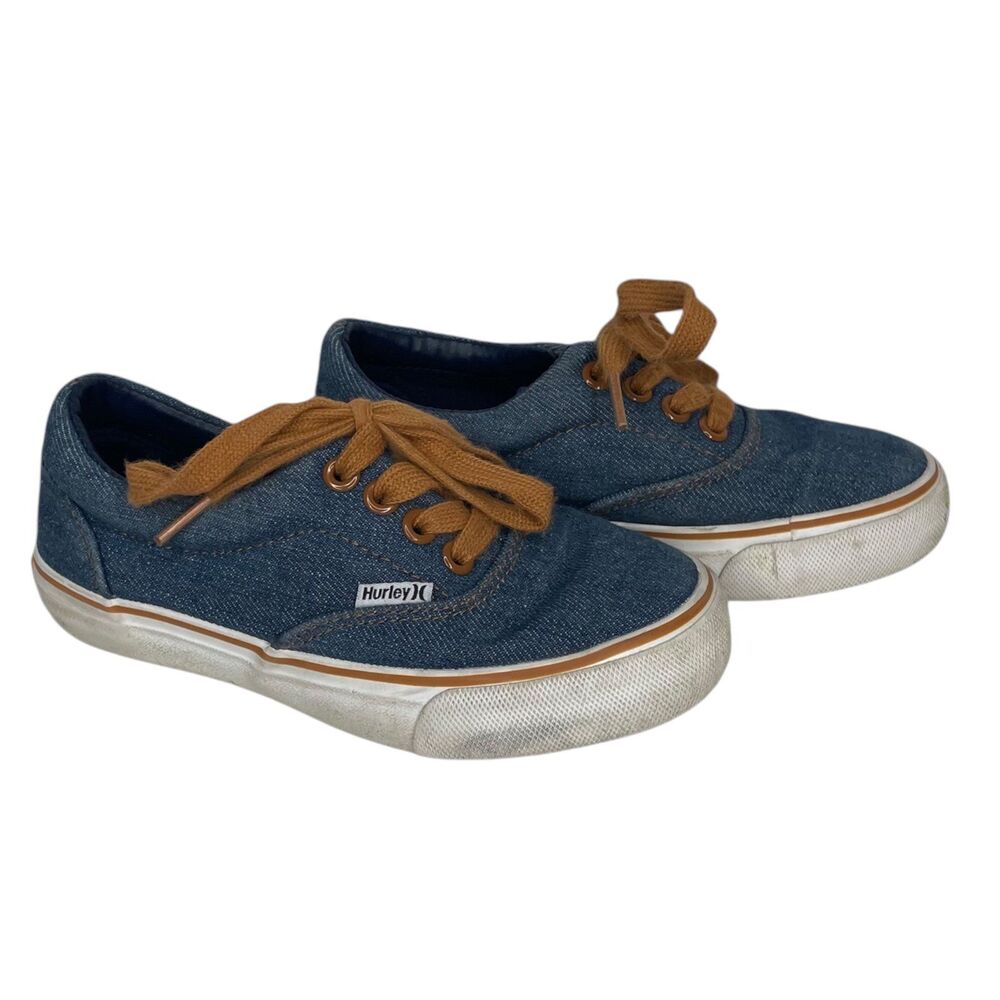Hurley Little Kids Blue Denim Jean Lace Up Shoes Size 12 - Picture 1 of 9